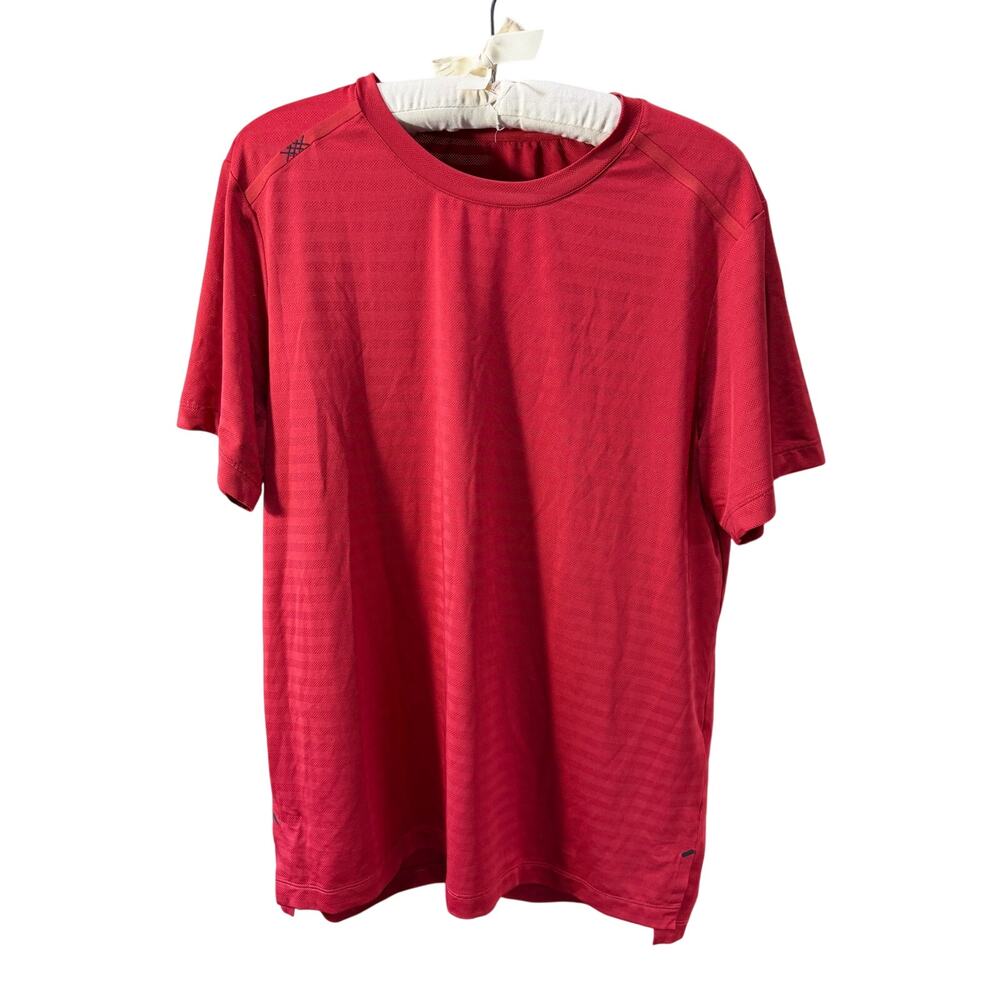 Rhone Mens Workout Athletic Performance Gym Short Sleeve Tee Red  Size Large